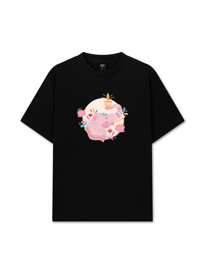 Áo Thun Relaxed Fit Floral Wish Elephant