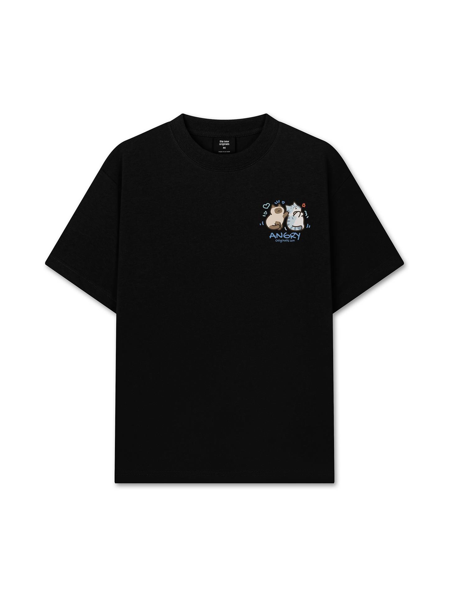 Áo Thun Relaxed Fit Angry Luv Cat Couple