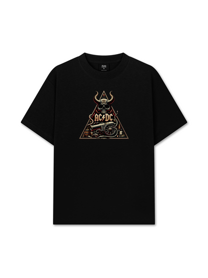 Áo Thun Relaxed Fit AC DC Logo Skull Cannon