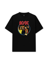 Áo Thun Relaxed Fit AC DC High Way To Hell Flame