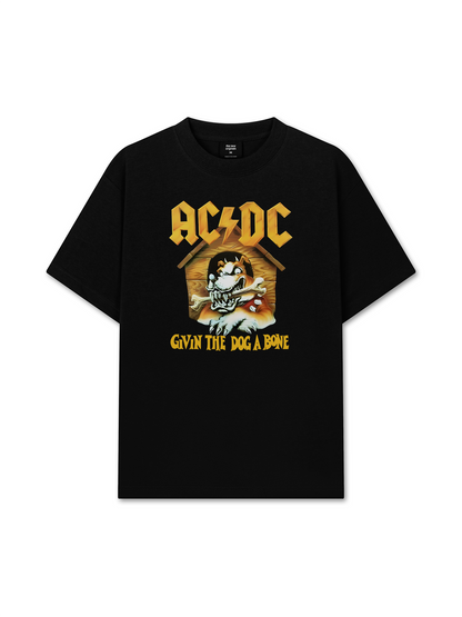 Áo Thun Relaxed Fit Music Rock AC DC Given The Dog A Bone