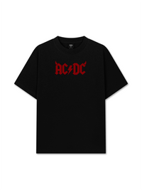 Áo Thun Relaxed Fit Music Rock AC DC Hell Logo Basic