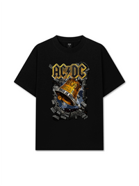 Áo Thun Relaxed Fit Music Rock AC DC Hell's Bell Rock Or Bust