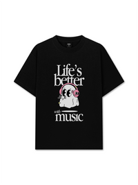 Áo Thun Relaxed Fit Life's Better With Music