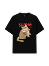 Áo Thun Relaxed Fit Animal Mood Strawberry Bread Cat