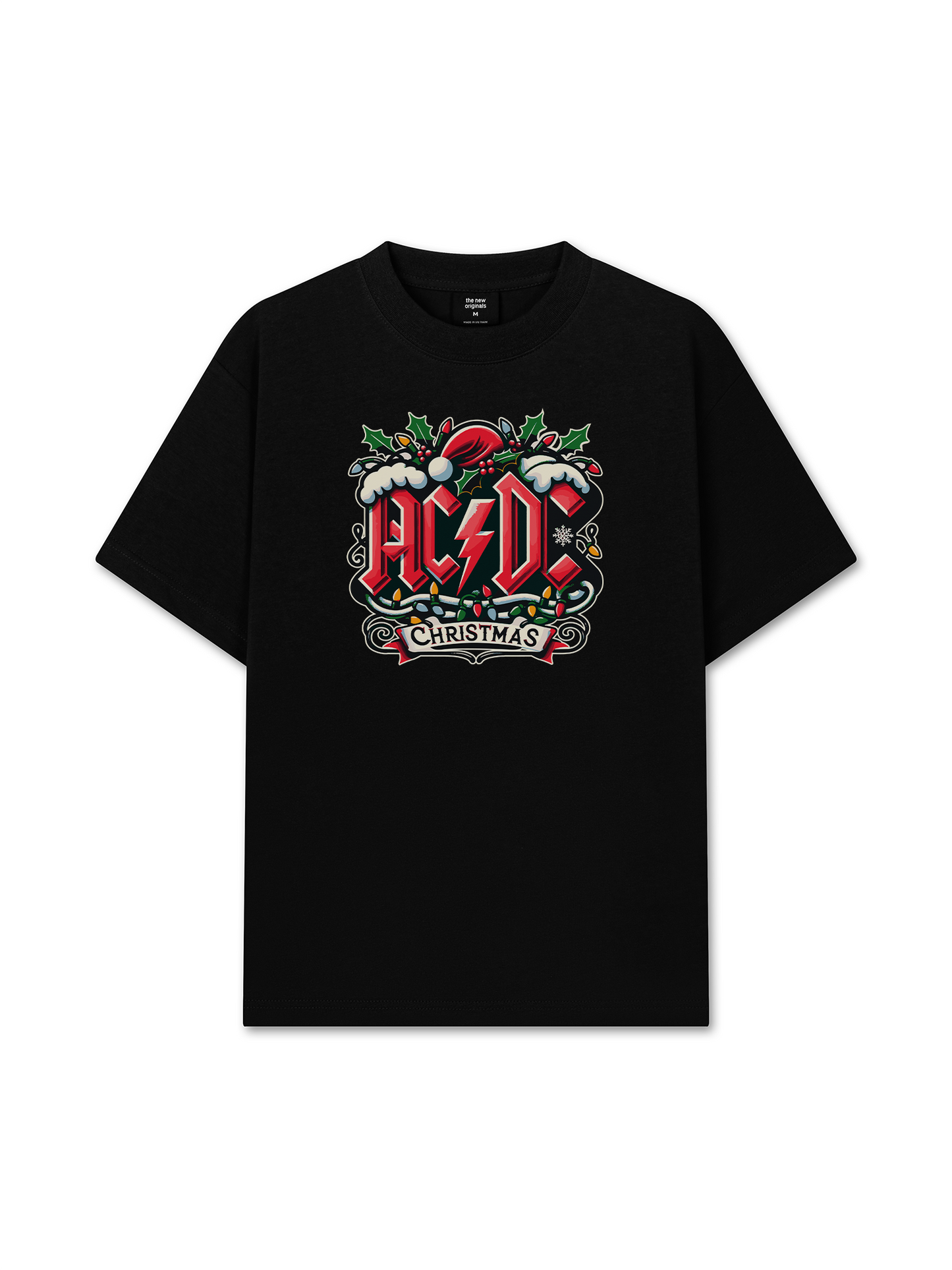 Áo Thun Relaxed Fit Music Rock AC DC Christmas Sign