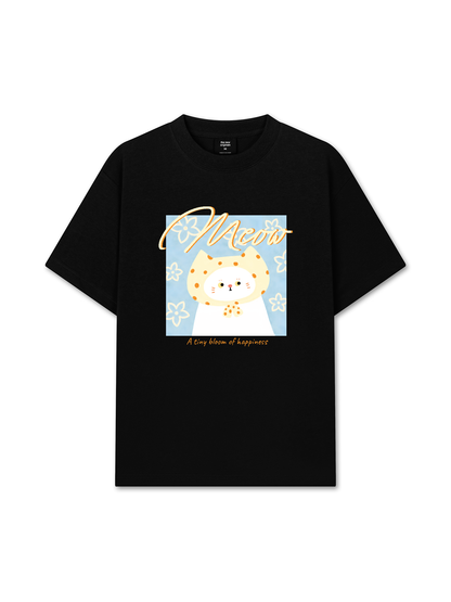 Áo Thun Relaxed Fit A Tiny Bloom Of Happiness Meow