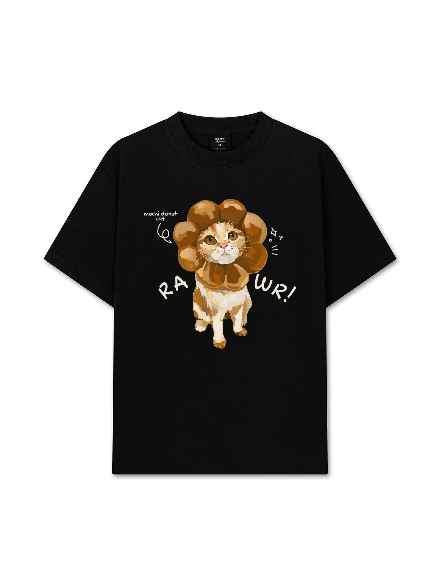 Áo Thun Relaxed Fit Animal Mood Mochi Donut Cat