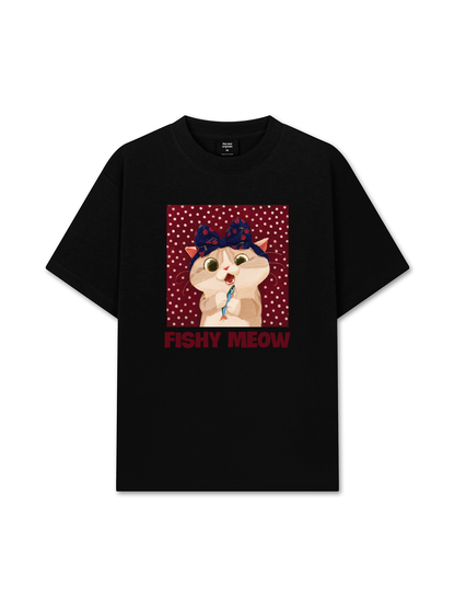 Áo Thun Relaxed Fit Red Fish Meow