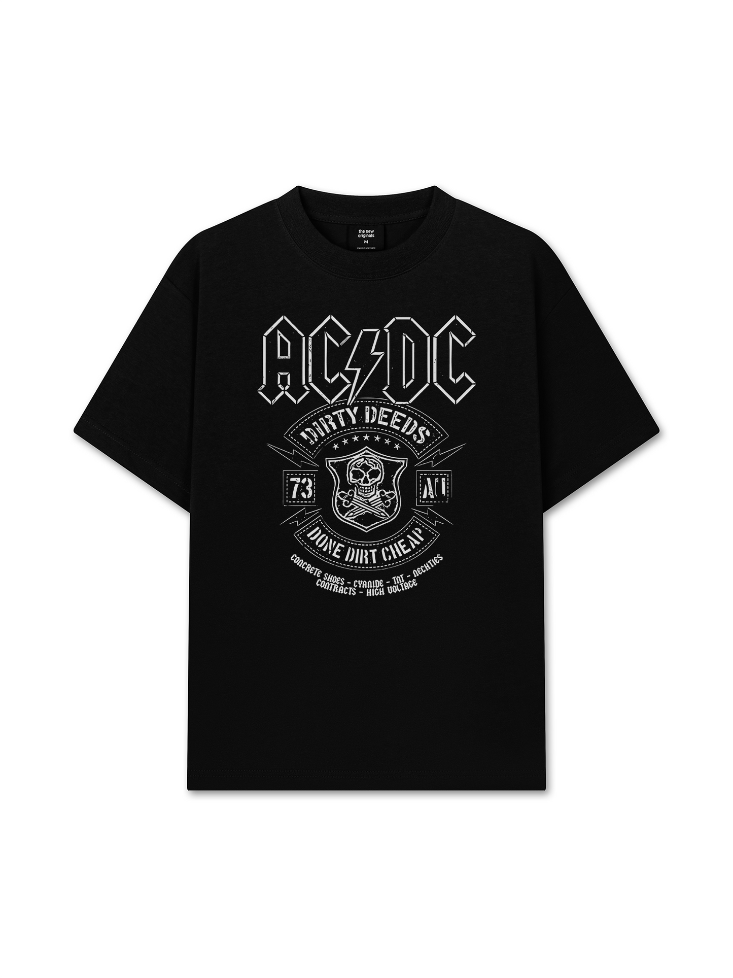 Áo Thun Relaxed Fit Music Rock AC DC Dirty Deeds Done Dirt Cheap