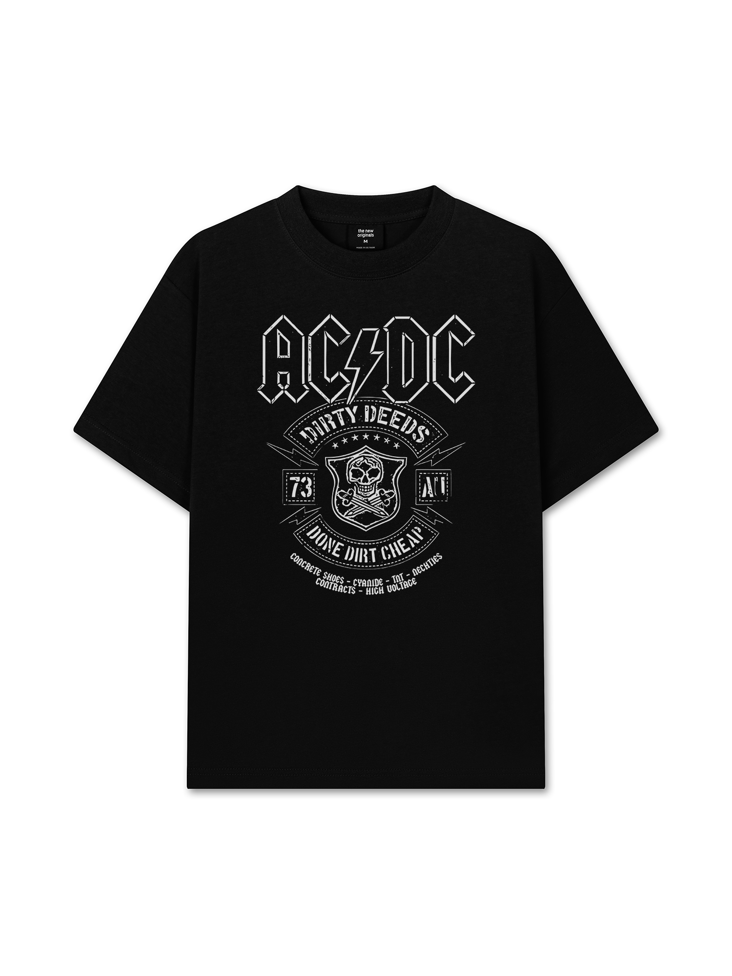 Áo Thun Relaxed Fit Music Rock AC DC Dirty Deeds Done Dirt Cheap