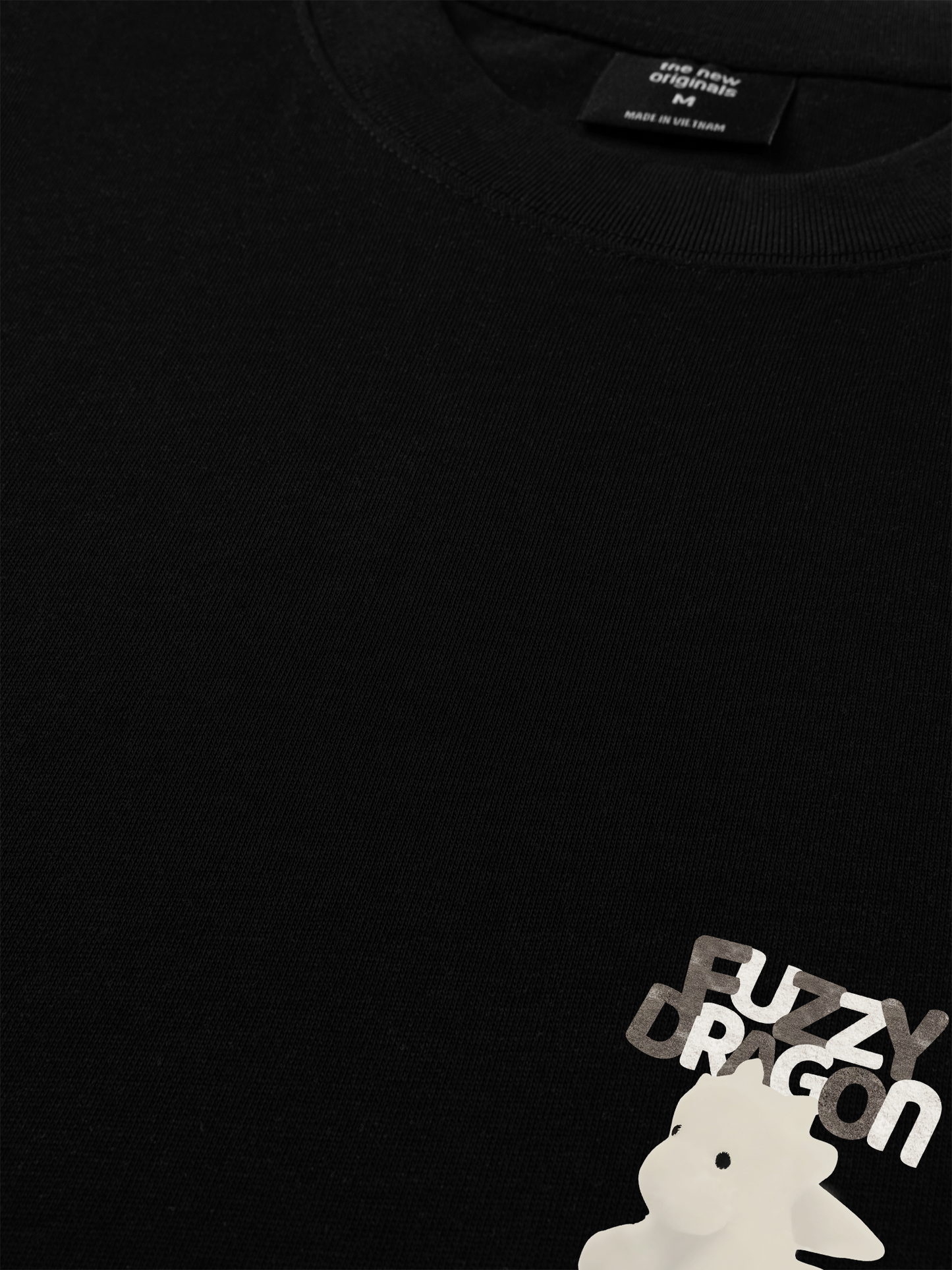 Áo Thun Relaxed Fit  Fuzzy Font Dragon