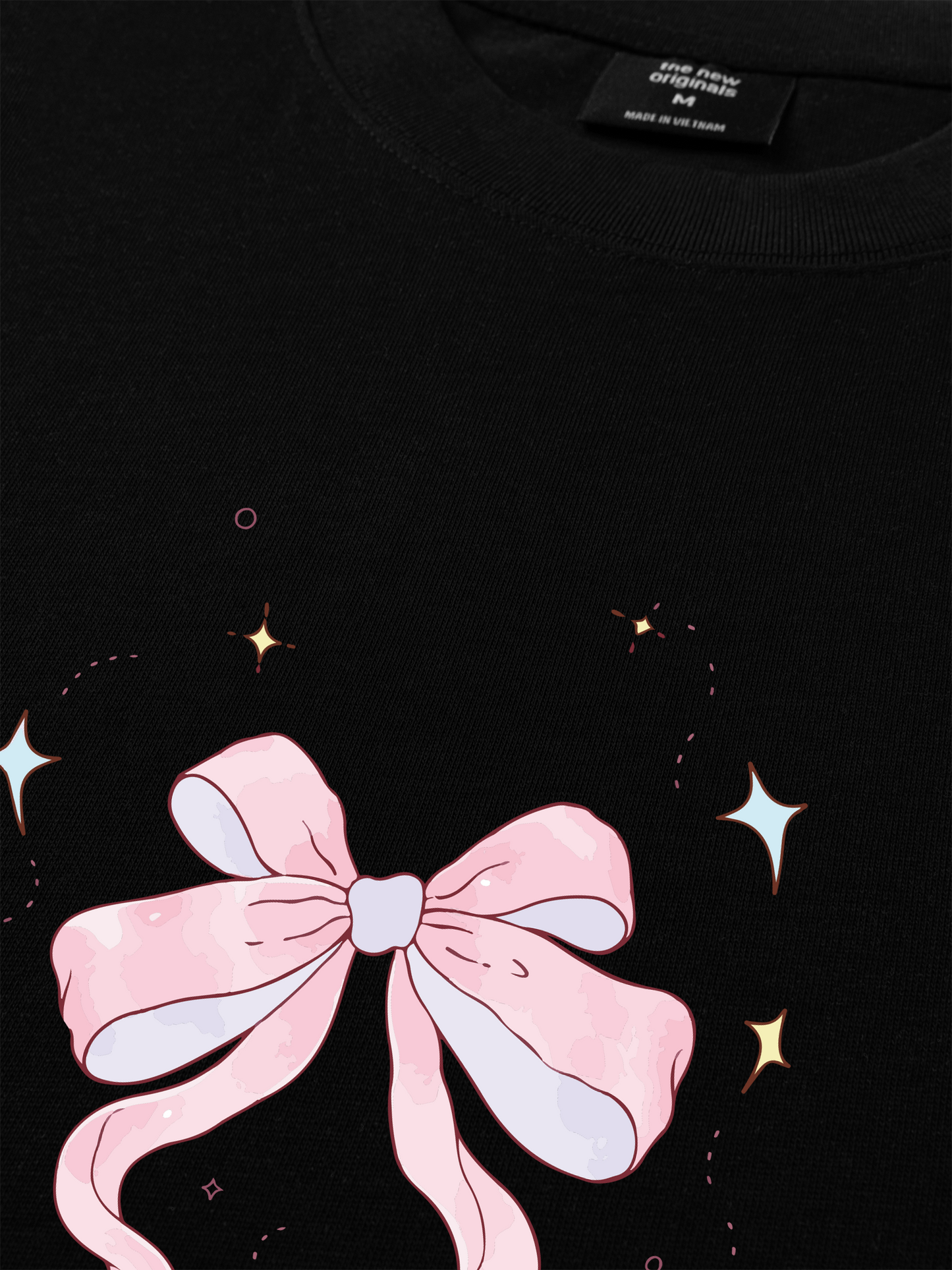 Áo Thun Relaxed Fit Cute Girl Pink Bow Bunny