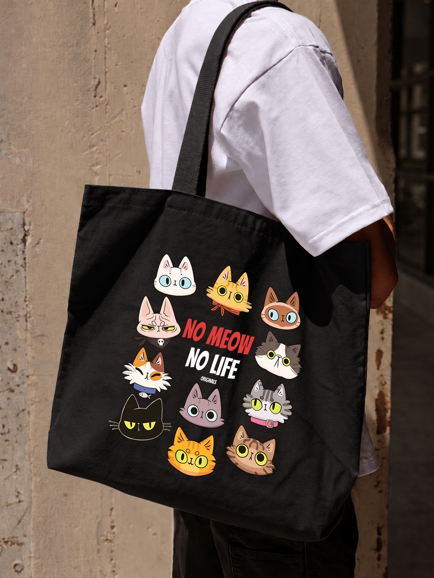 Túi Tote No Meow No Life