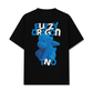 Áo Thun Relaxed Fit Fuzzy Font Dragon Blue