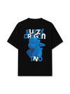 Áo Thun Relaxed Fit Fuzzy Font Dragon Blue
