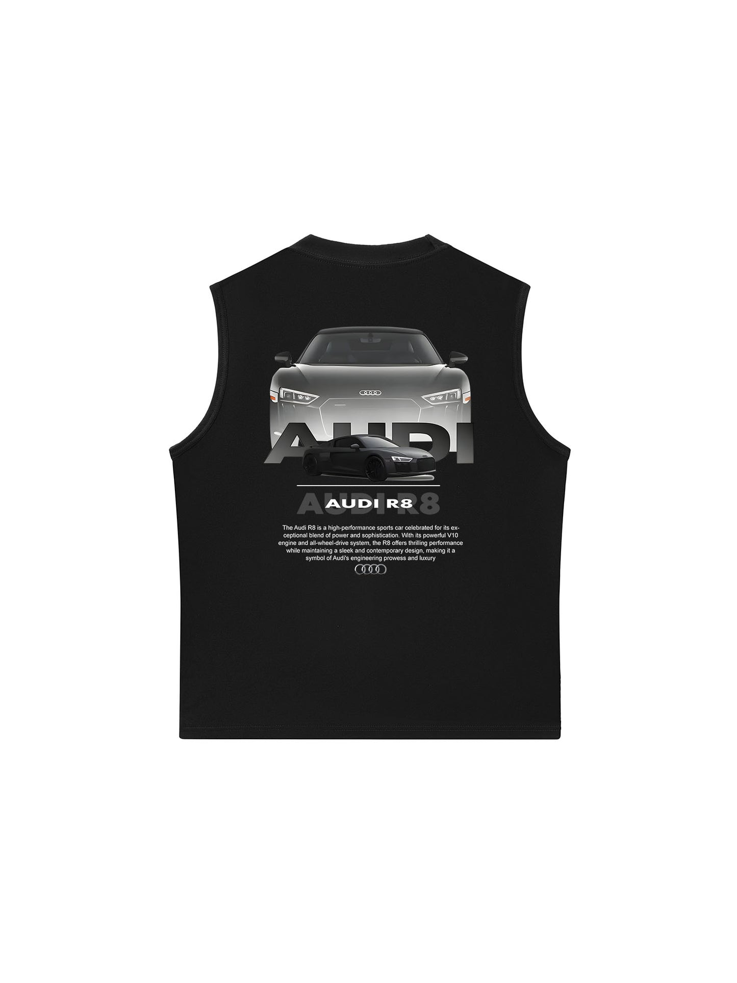 Áo Ba Lỗ Relaxed Fit CAR AUDI Black & White