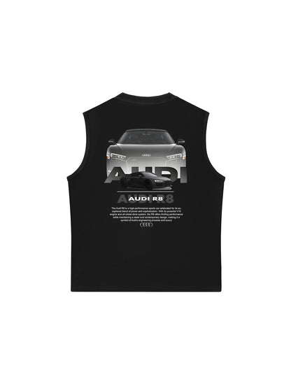 Áo Ba Lỗ Relaxed Fit CAR AUDI Black & White