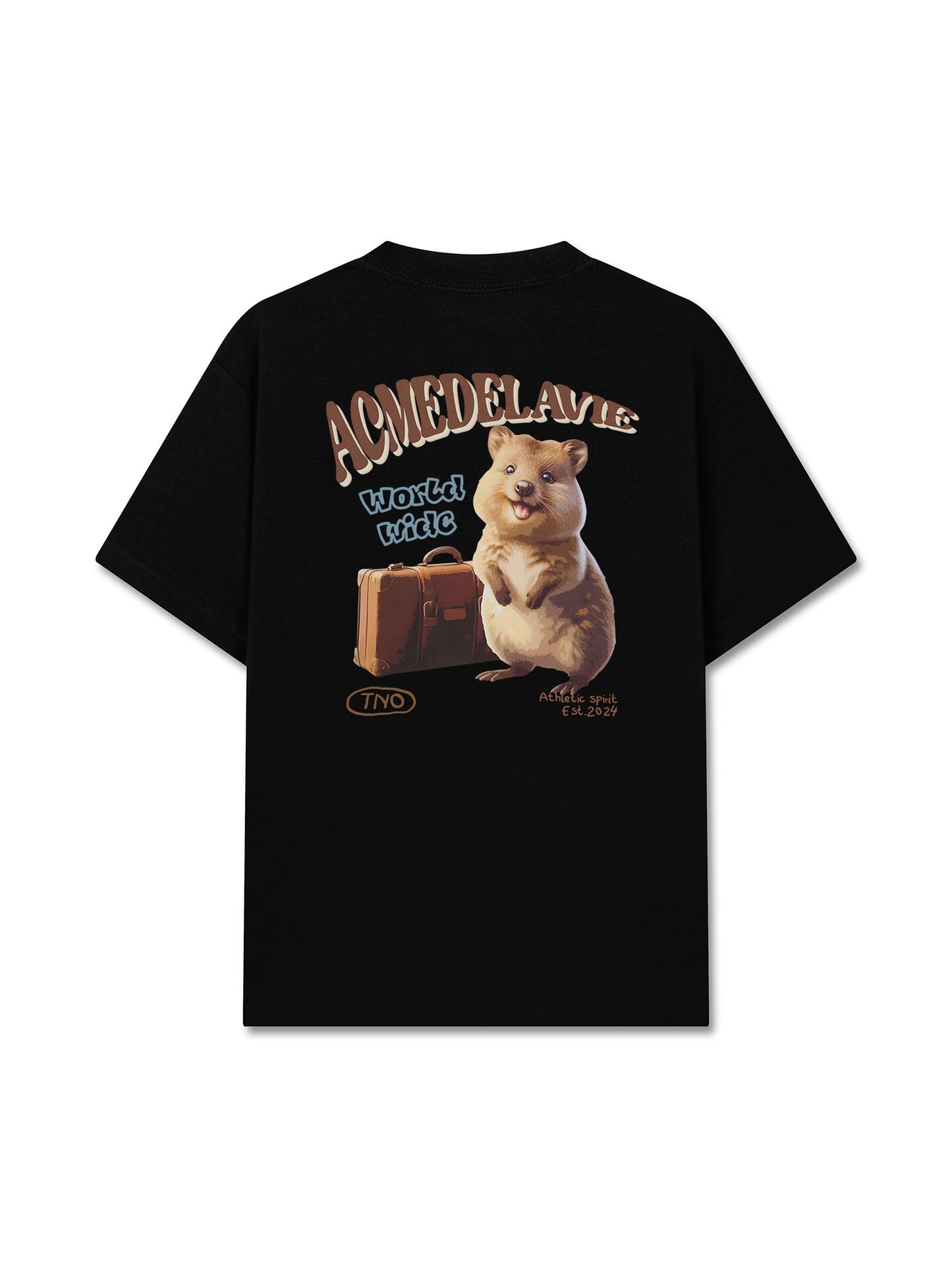 Áo Thun Relaxed Fit World Wide Travel Quokka Artwork