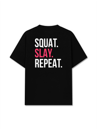 Áo Thun Relaxed Fit Squat Slay Repeat