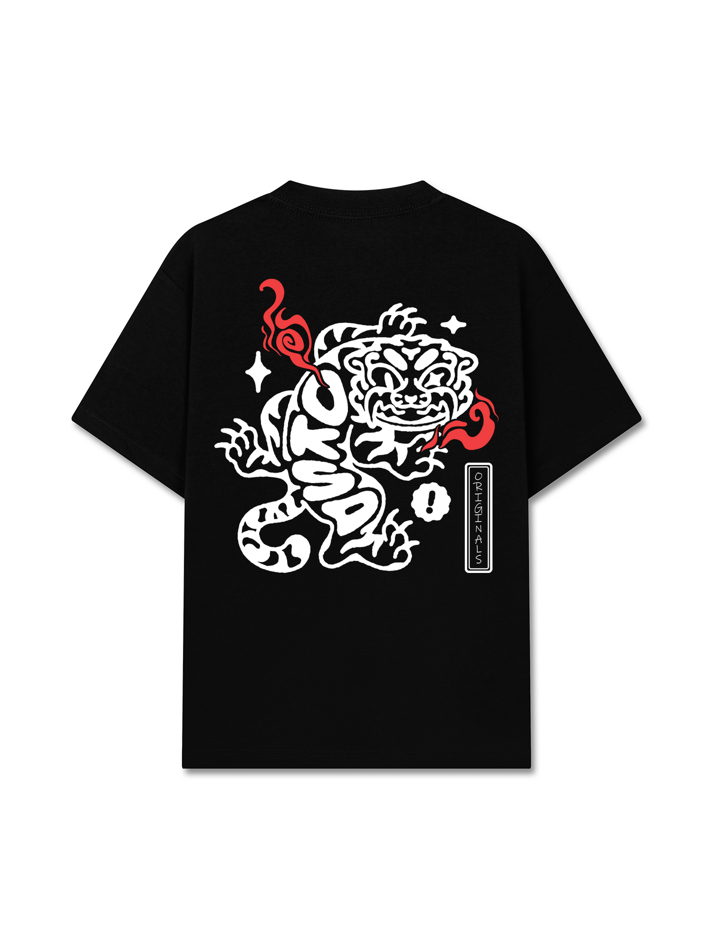 Áo Thun Relaxed Fit Japan Spirit Fire Tiger