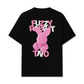 Áo Thun Cotton Cao Cấp Relaxed Fit  Pink Fuzzy Font Rabbit