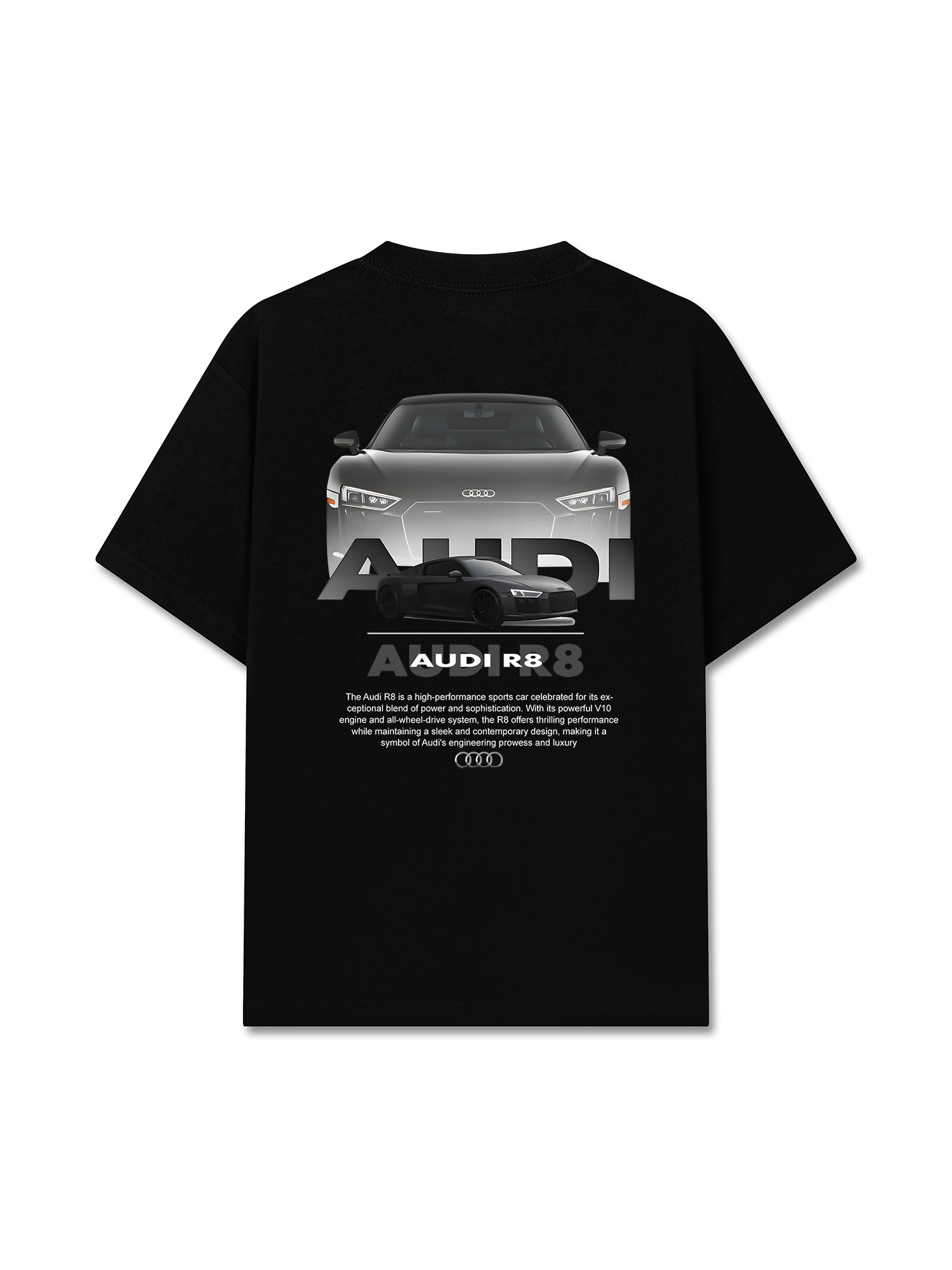 Áo Thun Relaxed Fit CAR AUDI Black & White