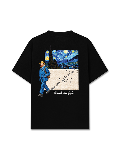 Áo Thun Relaxed Fit Vincent Van Gogh Stary Night