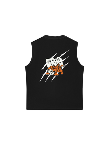 Áo Ba Lỗ Relaxed Fit Japan Spirit Tiger Scratch