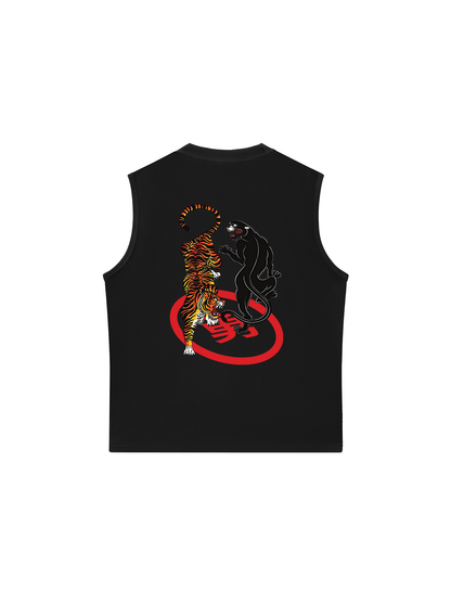 Áo Ba Lỗ Relaxed Fit Japan Spirit Tiger And Black Panther