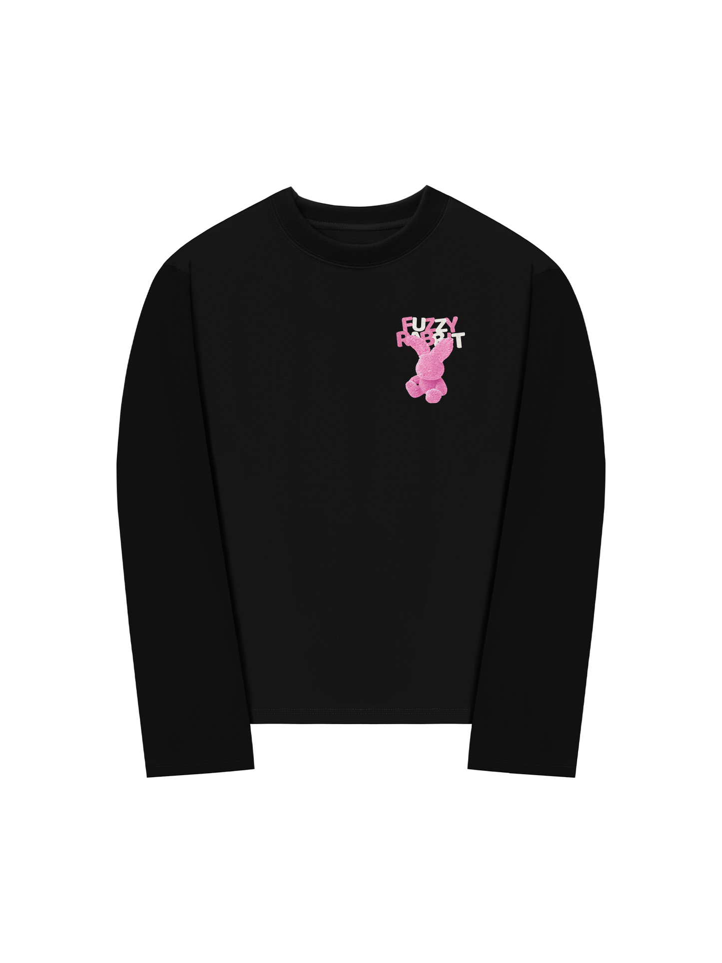 Áo Thun Dài Tay Pink Fuzzy Font Rabbit