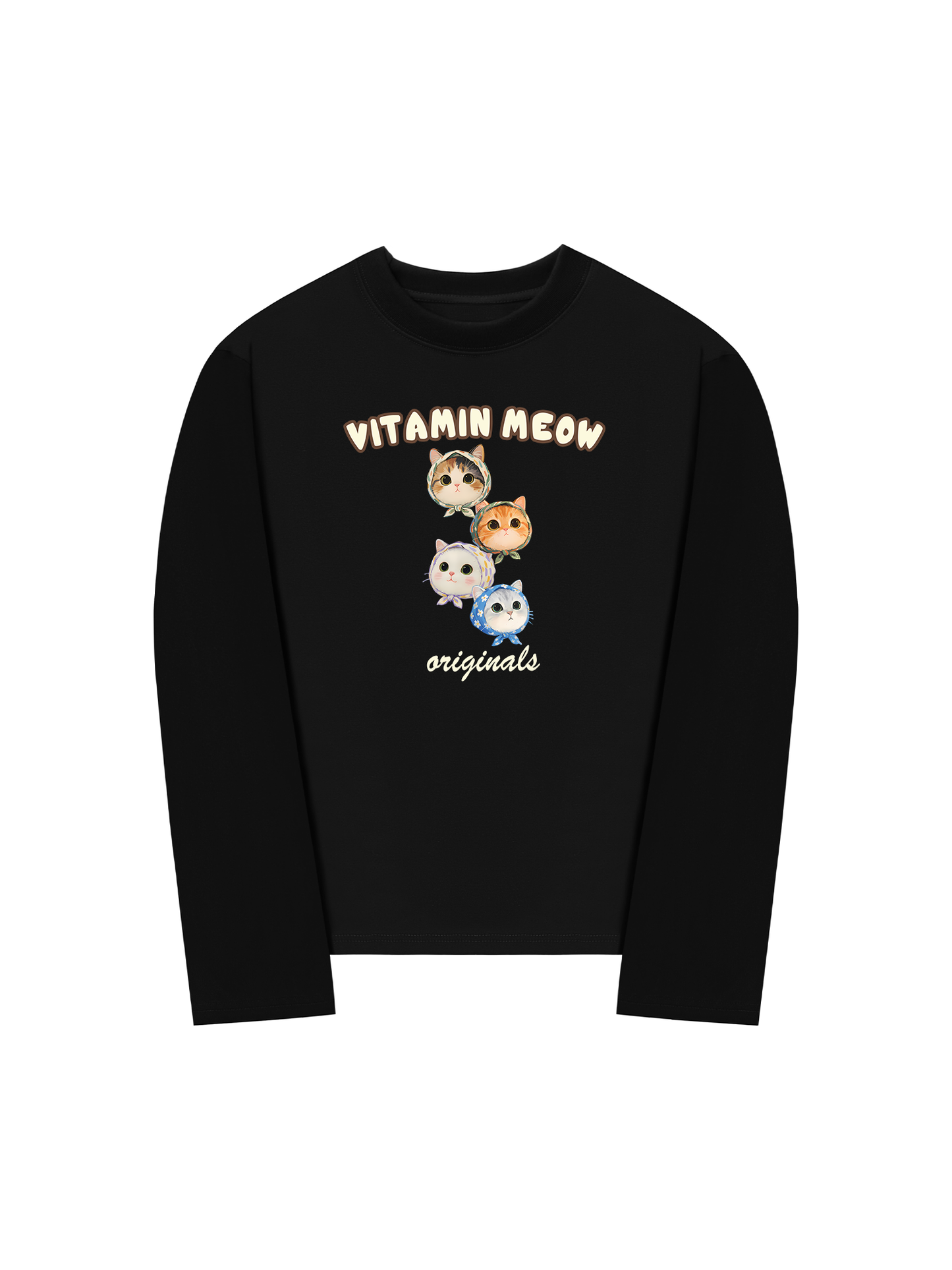 Áo Thun Dài Tay Four Cat Vitamin Meow