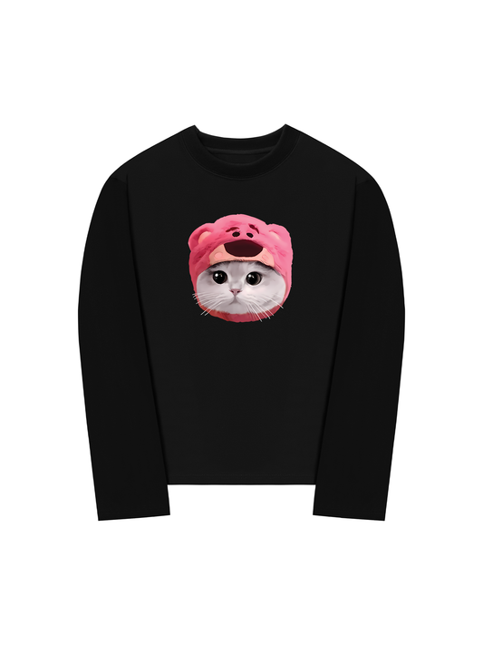 Áo Thun Dài Tay Animal Mood Pink Meow