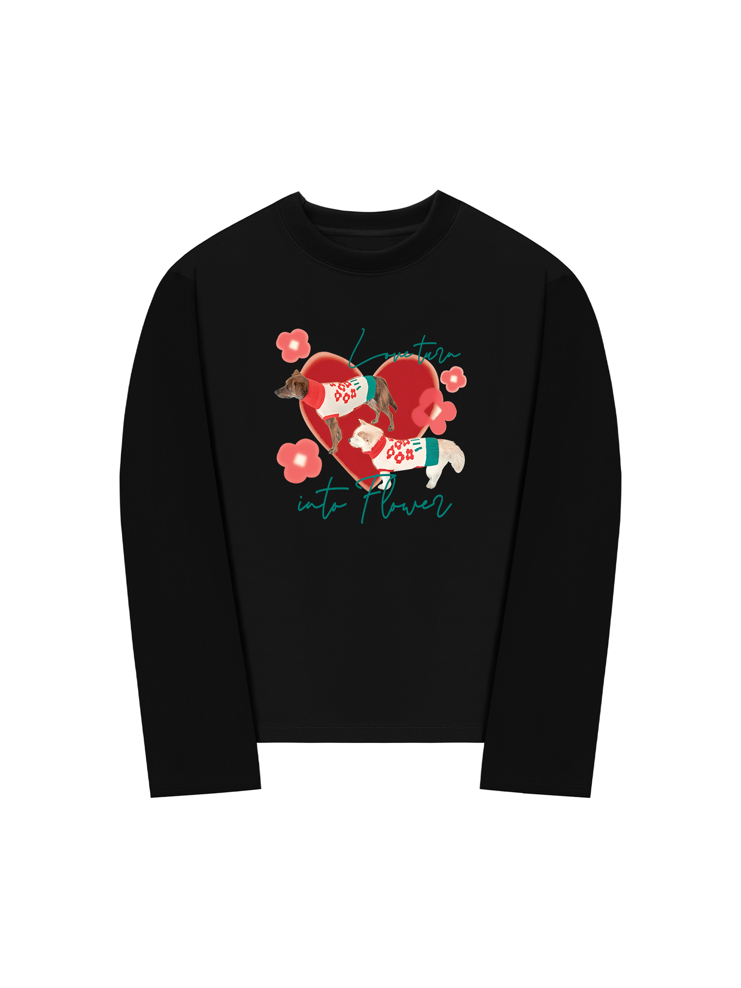 Áo Thun Dài Tay Animal Mood Love Turr Into Flower