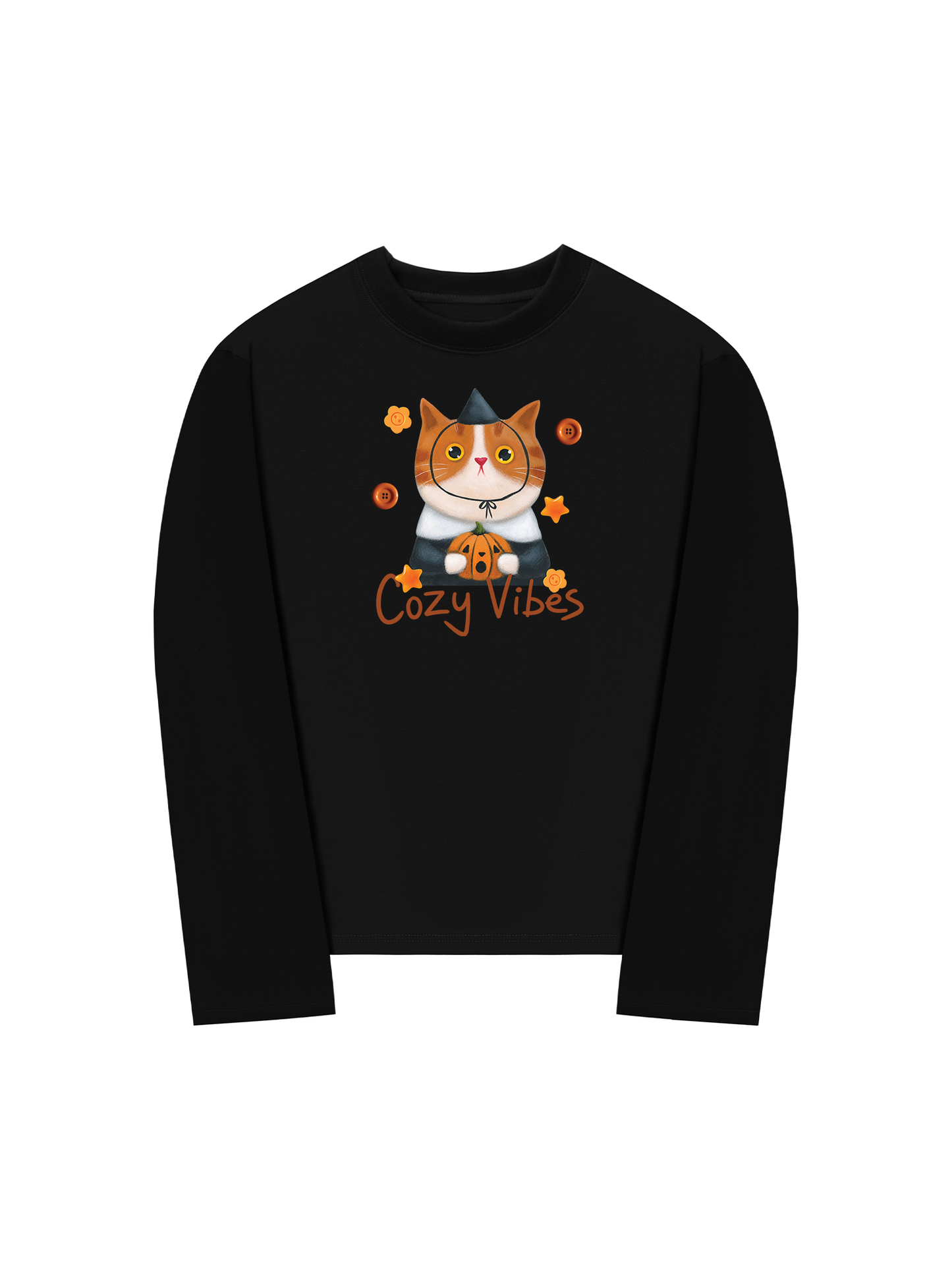 Áo Thun Dài Tay Cozy Vibes Cat