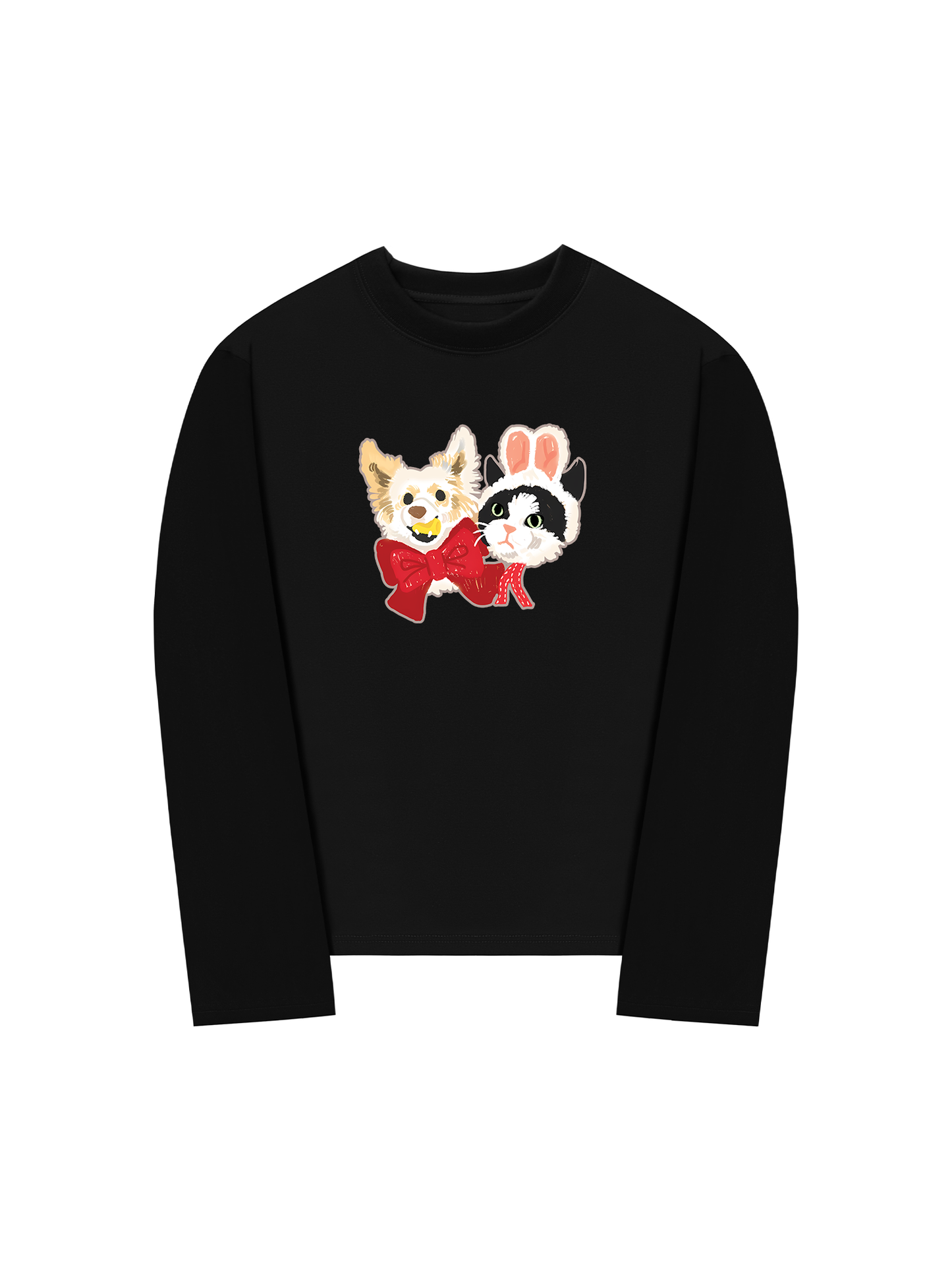 Áo Thun Dài Tay Animal Mood Bestie Puppy And Meow