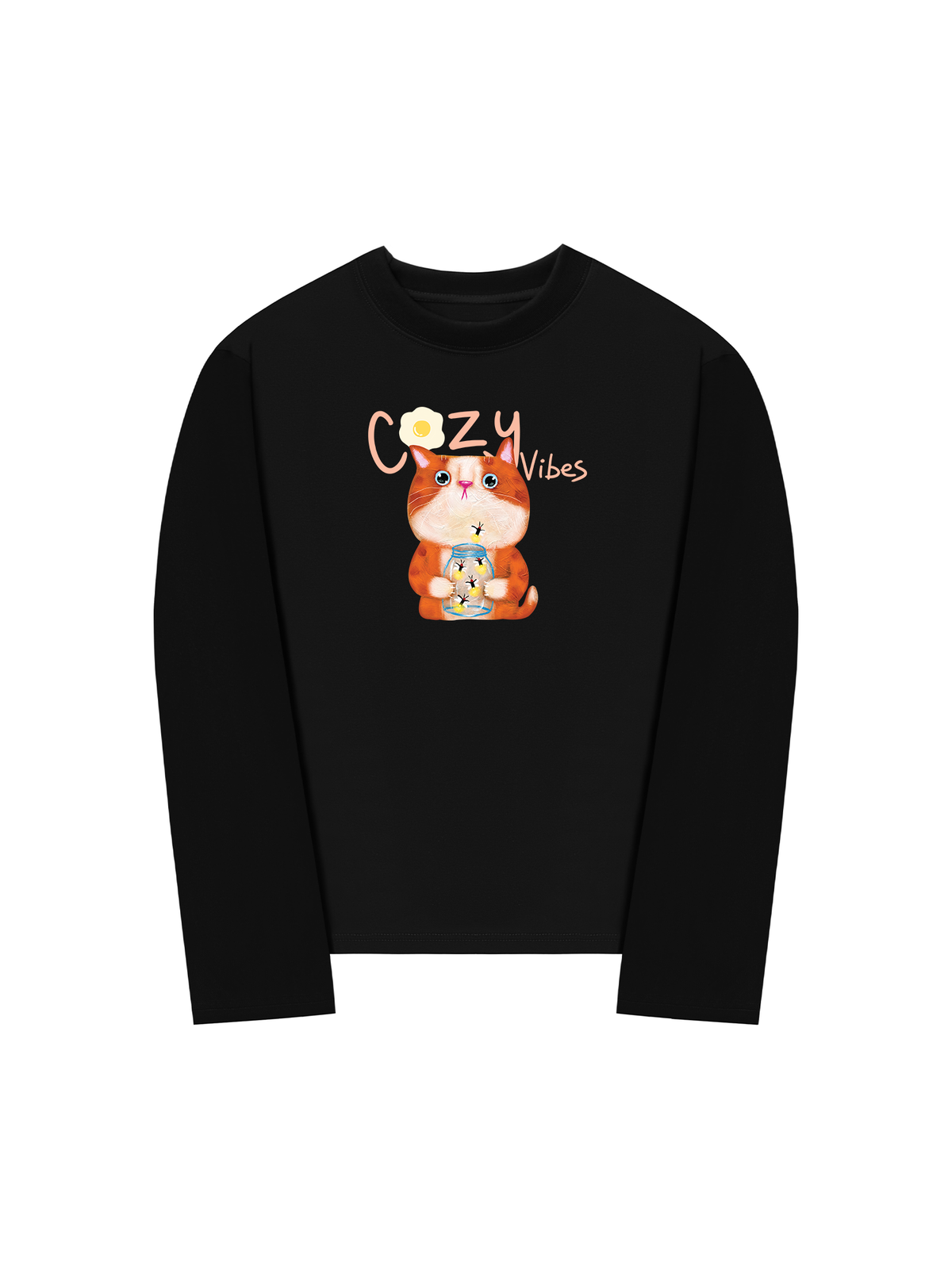 Áo Thun Dài Tay Cozzy Vibes Cat Egg