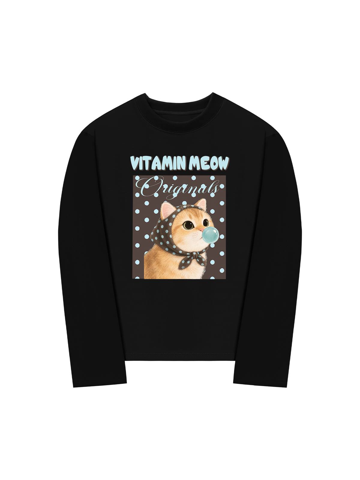 Áo Thun Dài Tay Vitamin Meow Blue Tiffany