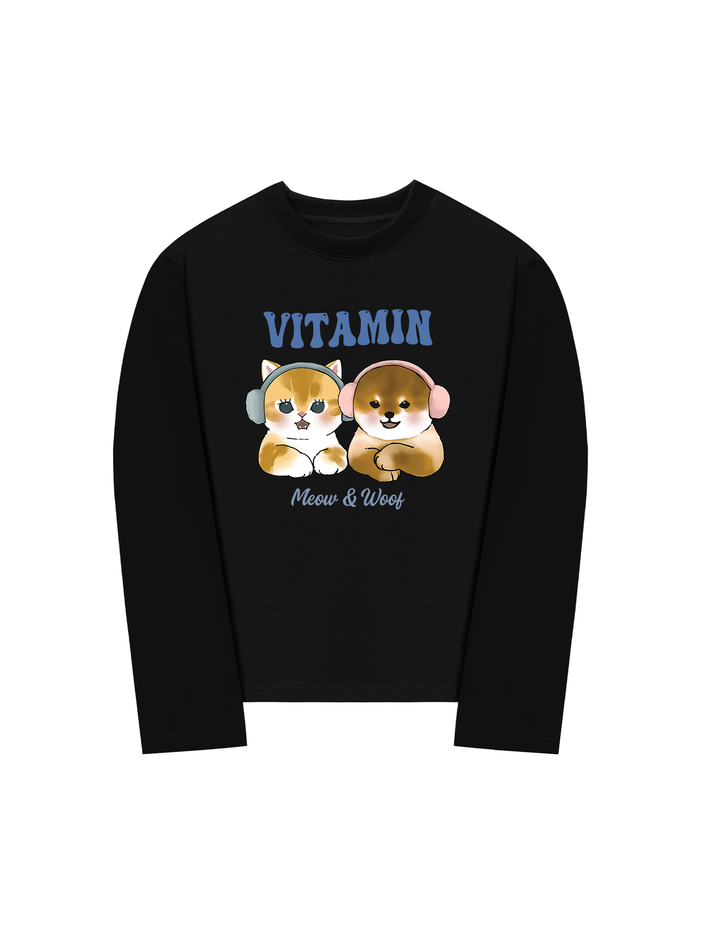 Áo Thun Dài Tay Vitamin Meow And Woof