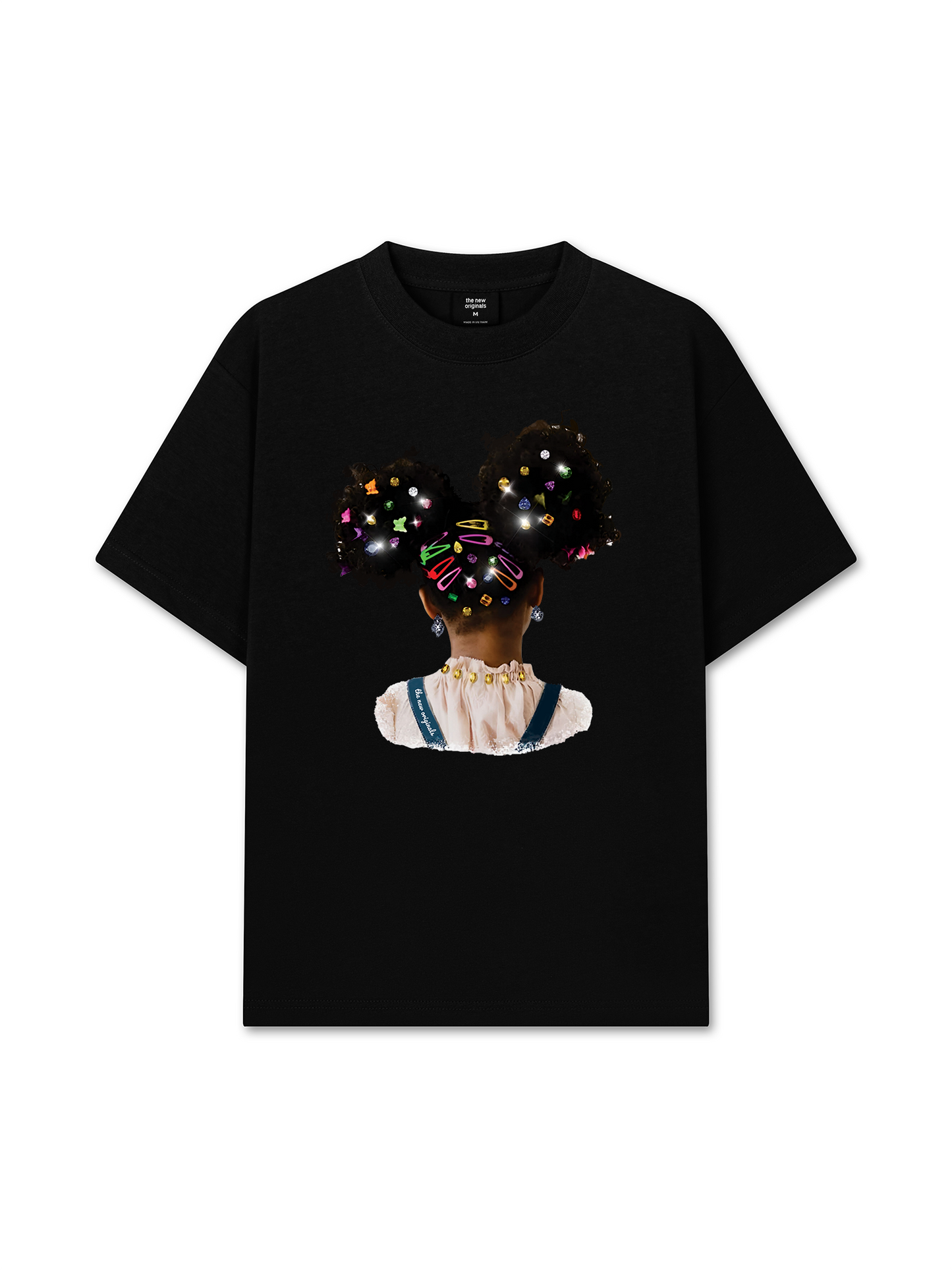 Áo Thun Relaxed Fit Colorful Diamond Hairpin Afro Girl