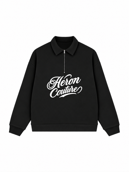 Áo Sweater Polo Nỉ Hai Da Heron Couture
