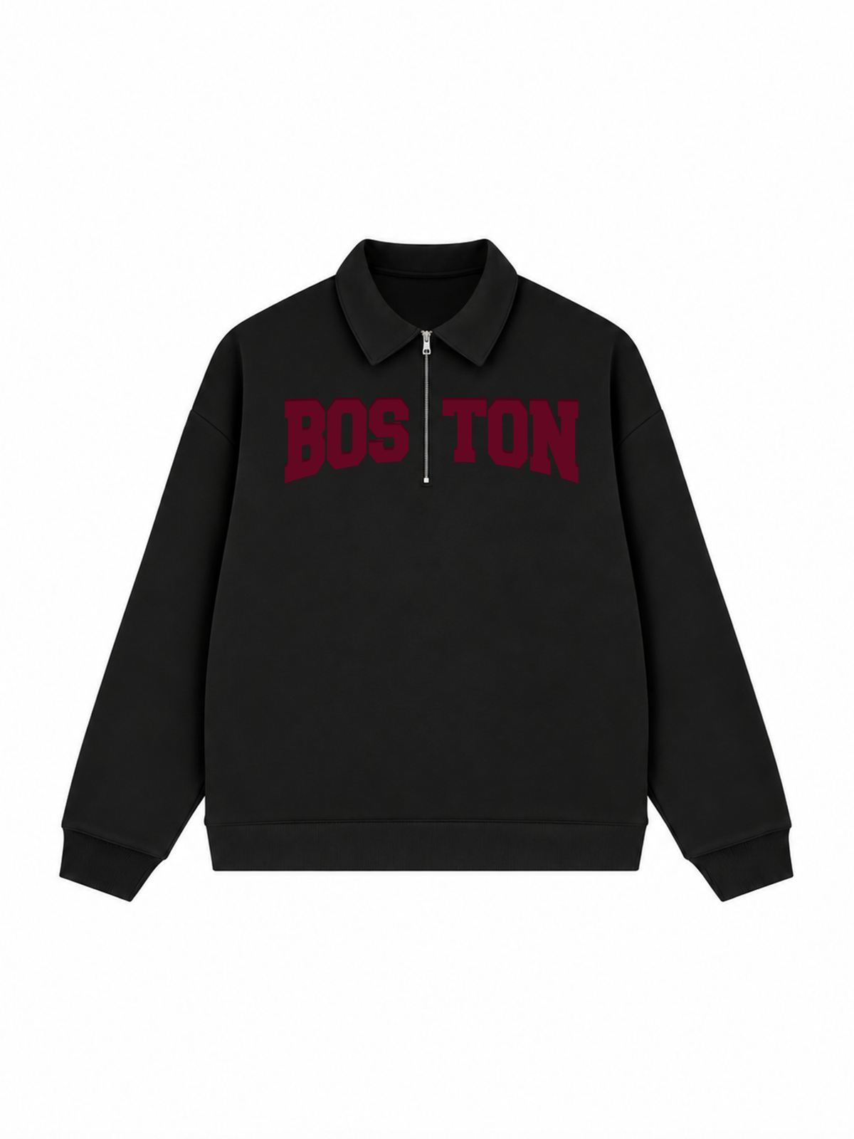 Áo Sweater Polo Nỉ Hai Da Boston Burgundy