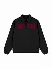 Áo Sweater Polo Nỉ Hai Da Boston Burgundy
