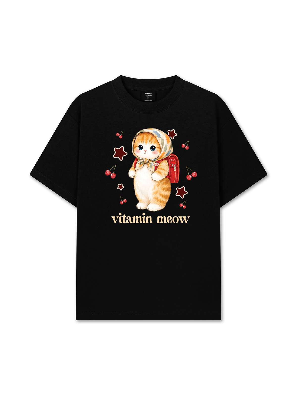 Áo Thun Relaxed Fit Pickleball Girl Meow Vitamin Meow Go School