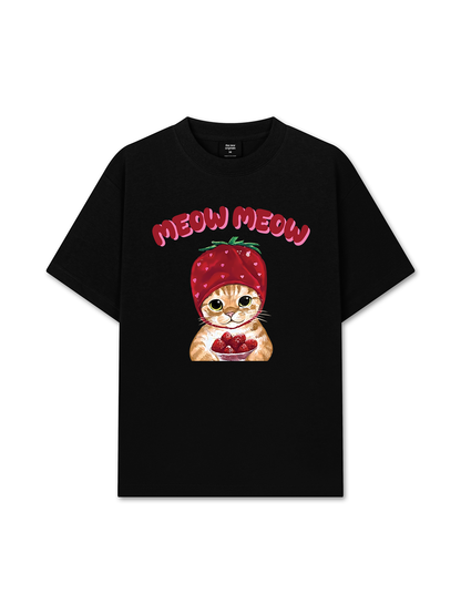 Áo Thun Relaxed Fit Meow Meow Strawberry