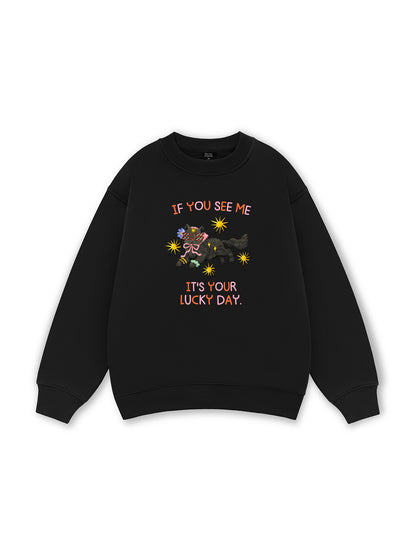 Lucky day cat Sweater