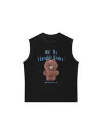Áo Ba Lỗ Relaxed Fit Teddy Land Oh My Brown