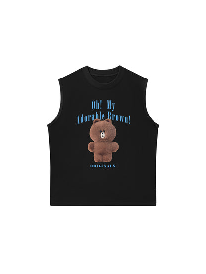Áo Ba Lỗ Relaxed Fit Teddy Land Oh My Brown