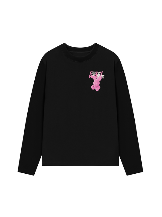 Áo Thun Dài Tay Pink Fuzzy Font Rabbit