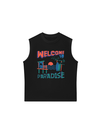 Áo Ba Lỗ Relaxed Fit Welcome To Paradise